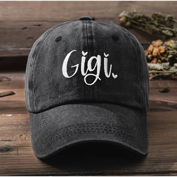 Black "Gigi" Embroidered Baseball Cap - Picture 3 of 4